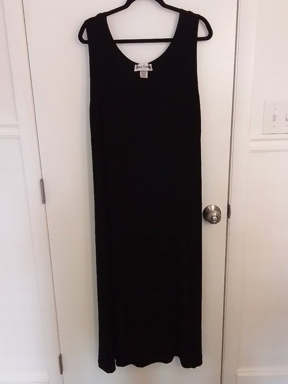 Black Sleeveless Long Maxi Tank Dress Scoop Neck Size 24W Ronni Nicole by Ouida